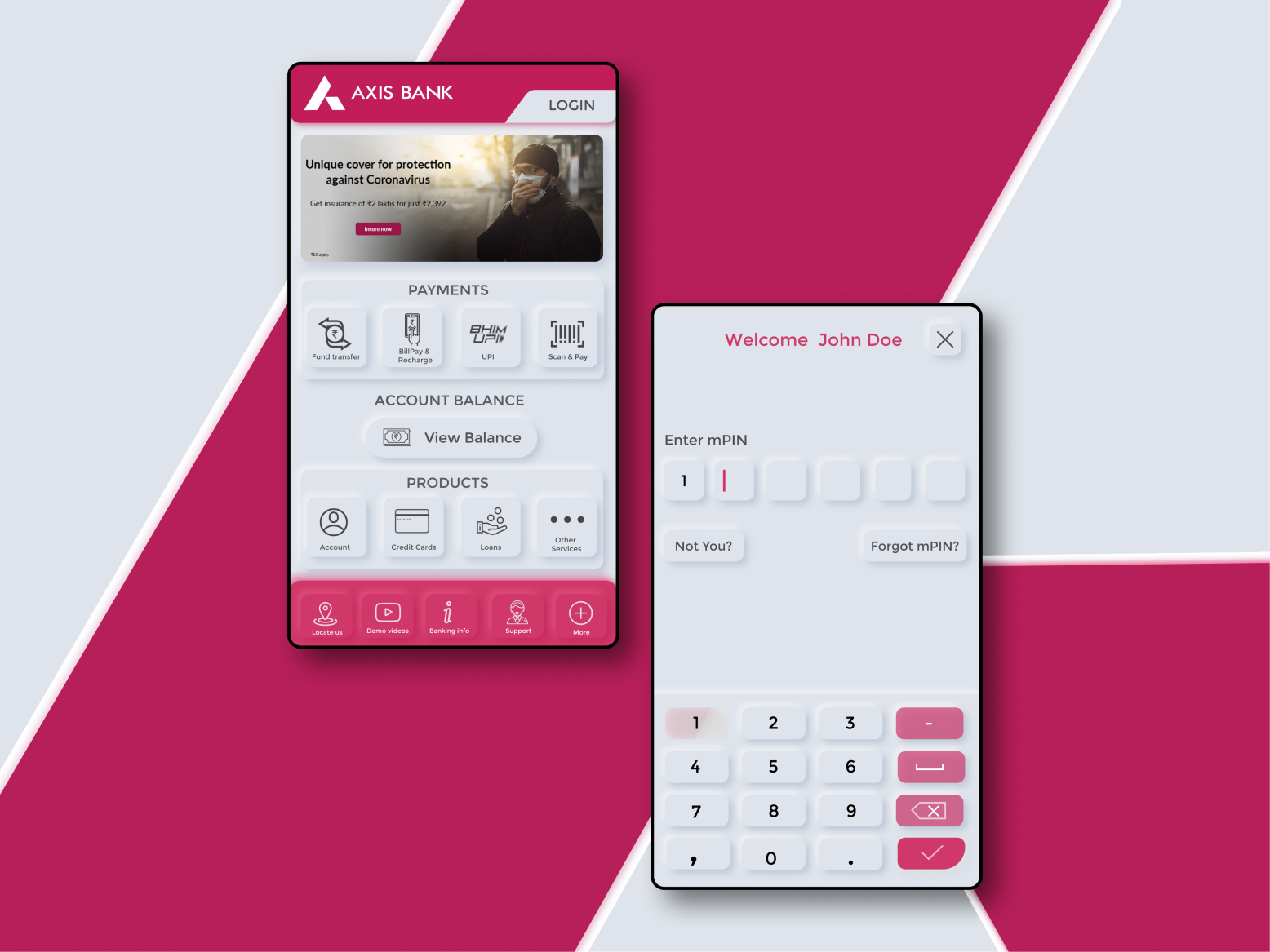 AXIS Bank mobile app UI Design by Avinash Gupta on Dribbble